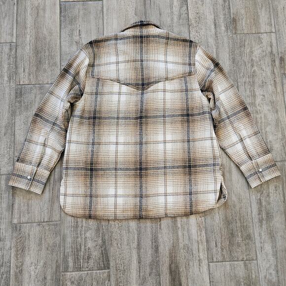 Madewell Flannel Button-Up Shirt-Jacket Womens Size L Do Well Eco Shacket NEW - Picture 9 of 14